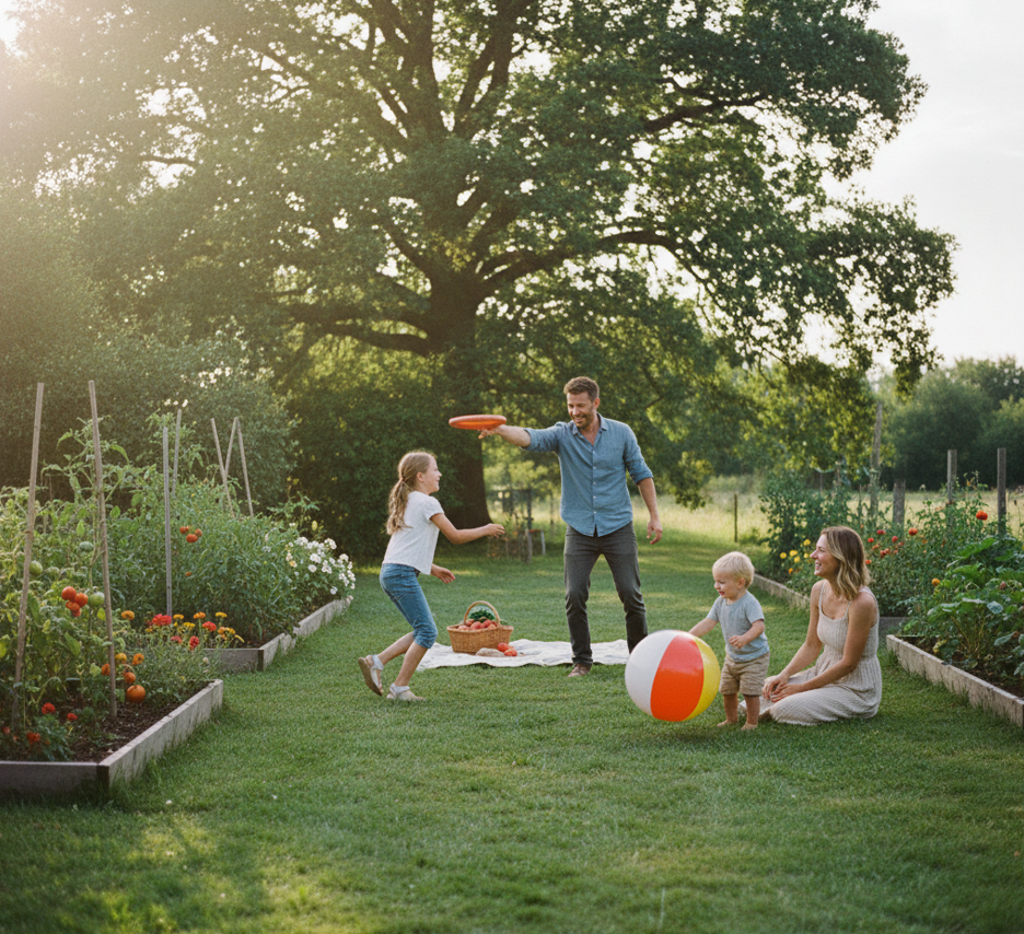Familie an der frischen Luft Sonne