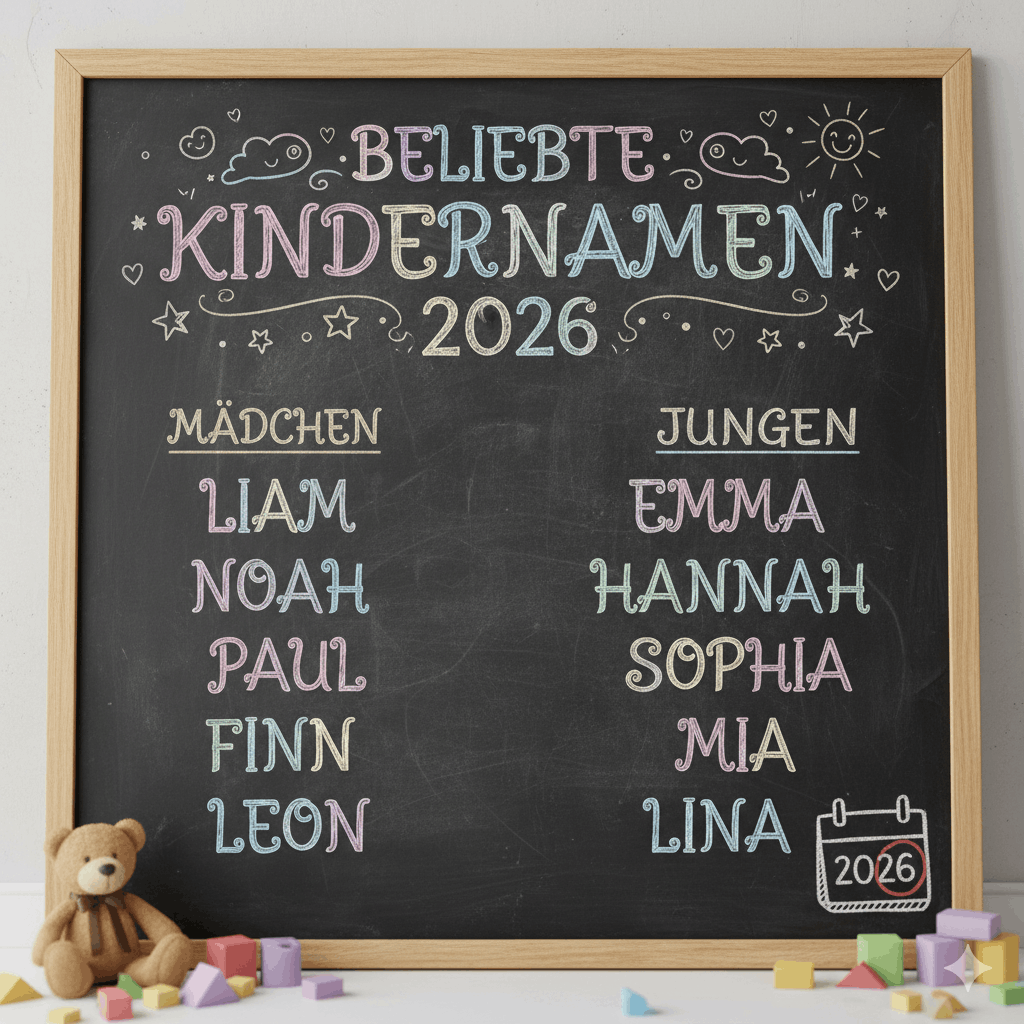 Beliebte Kindernamen 2026 – Mädchen und Jungen