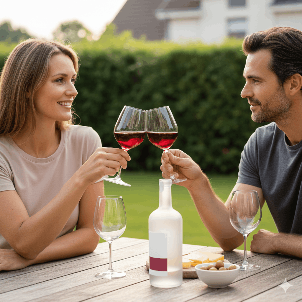 Elternzeit zu zweit mit alkoholfreiem Wein